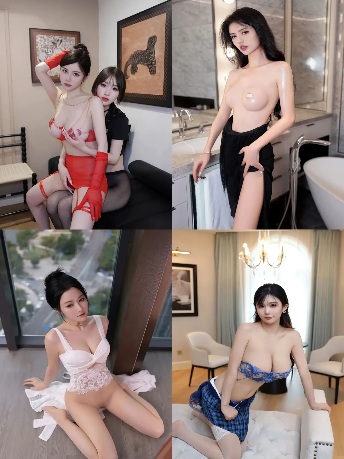 秀人网肉感尤物小肉肉咪，绝美内衣勾魂图集-黑丝袜写真