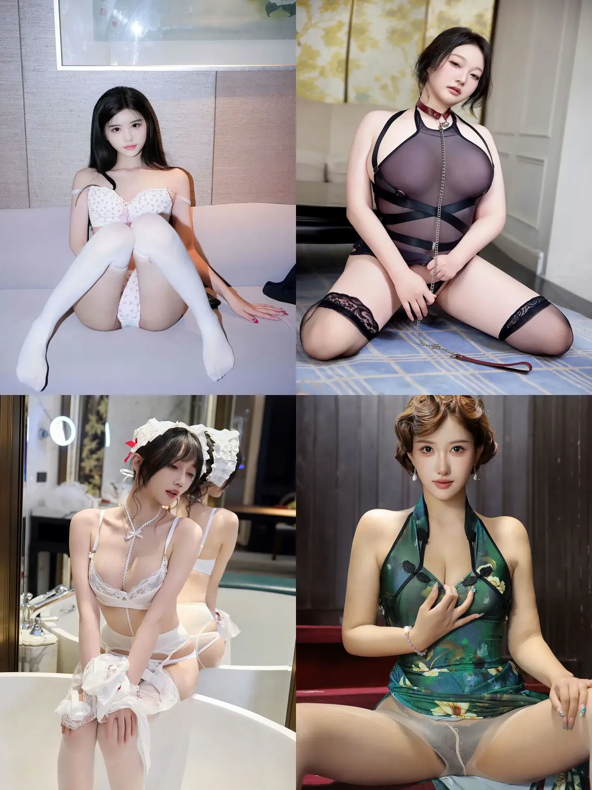 秀人网素人Ada月月，性感内衣写真图集-黑丝袜写真
